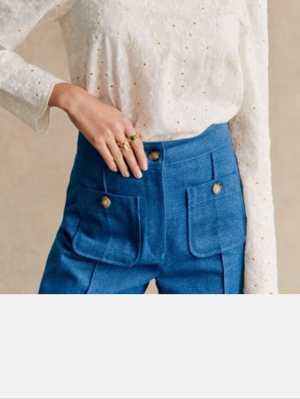Sezane Emilio Blue Denim 38 NWT - Picture 5 of 6